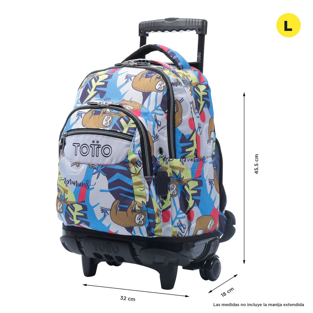 TOTTO Mochila escolar con ruedas – Renglones - 6YB multicolor Lazel