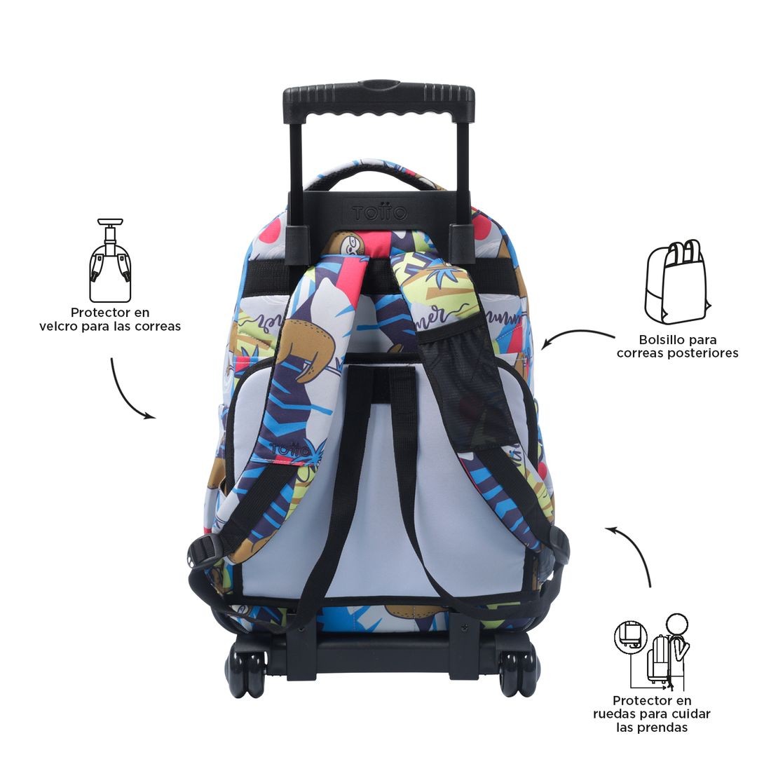 TOTTO Mochila escolar con ruedas – Renglones - 6YB multicolor Lazel