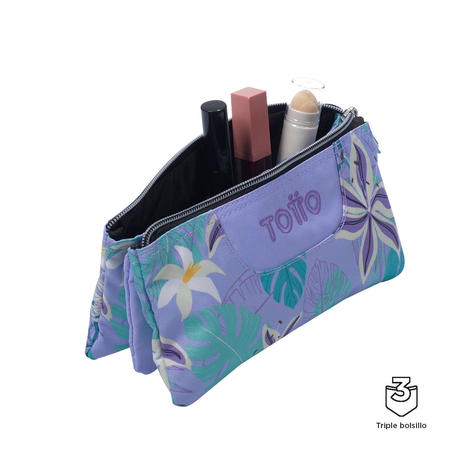 TOTTO Mochila escolar con ruedas Renglones + Estuche Tablero - 4H1 Lienzo Floral