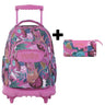 TOTTO Mochila escolar con ruedas Renglones + Estuche Tablero - 6CT Baski