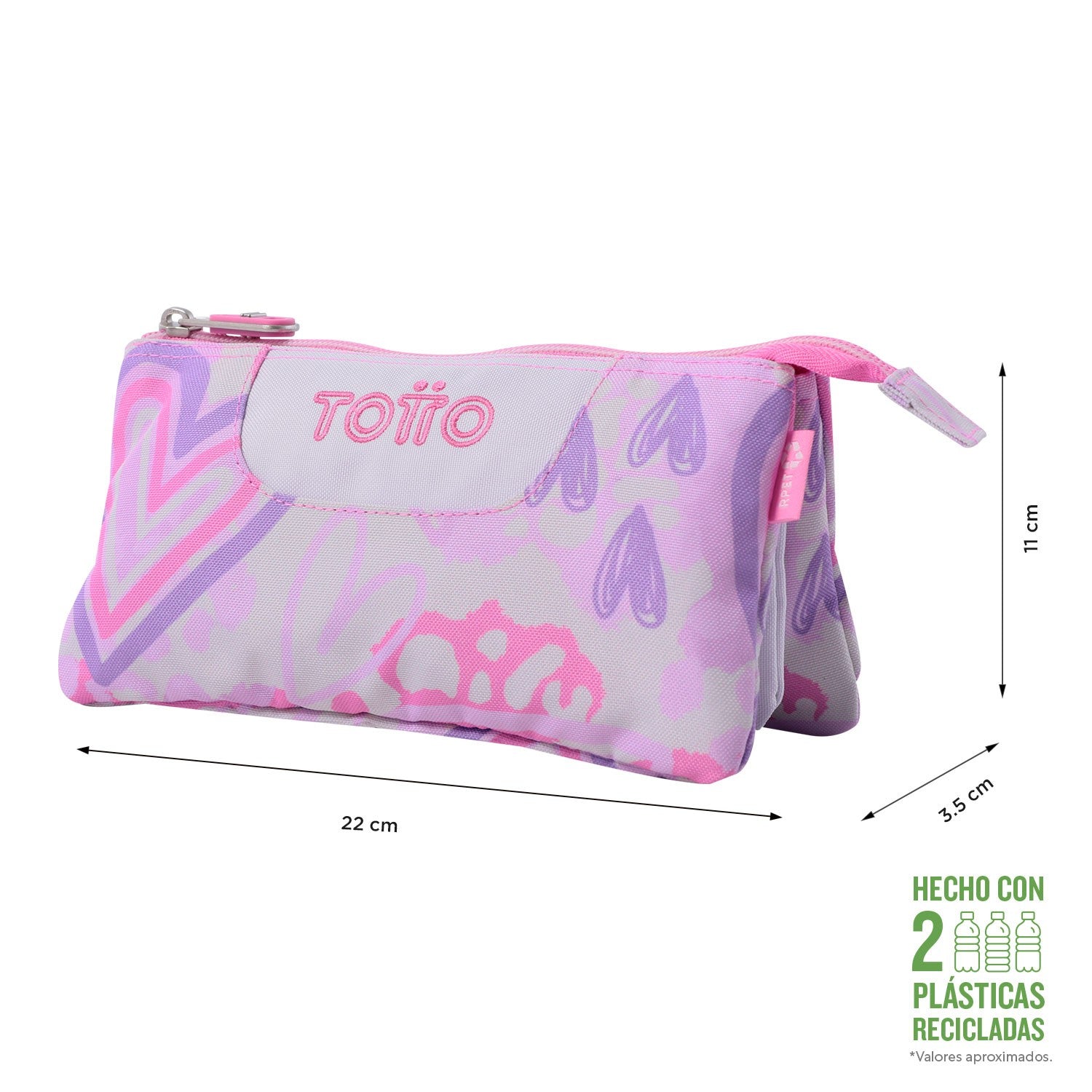 TOTTO Mochila escolar con ruedas Renglones + Estuche Tablero - 8IV Tropical Jaguar