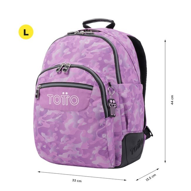 TOTTO Mochila escolar - Crayoles- 9I8- Camuflaje Rosa