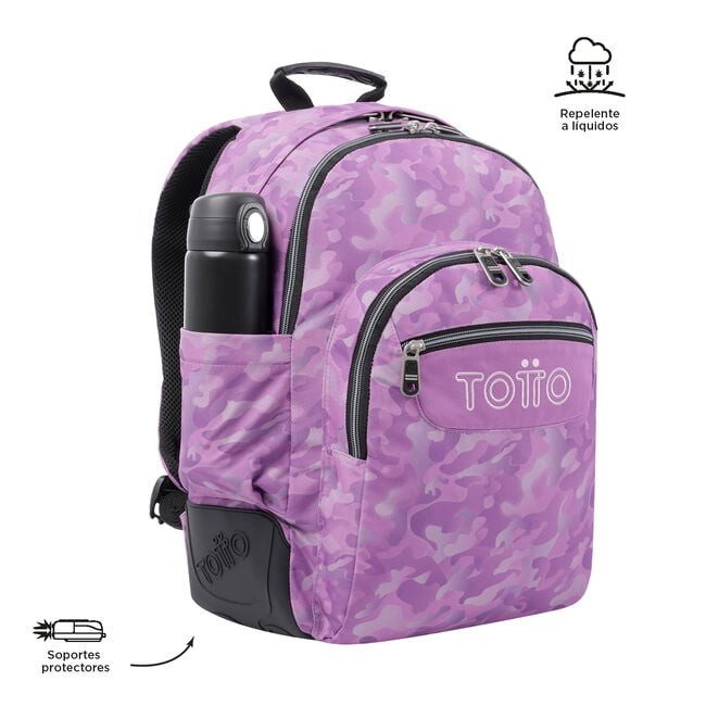 TOTTO Mochila escolar - Crayoles- 9I8- Camuflaje Rosa