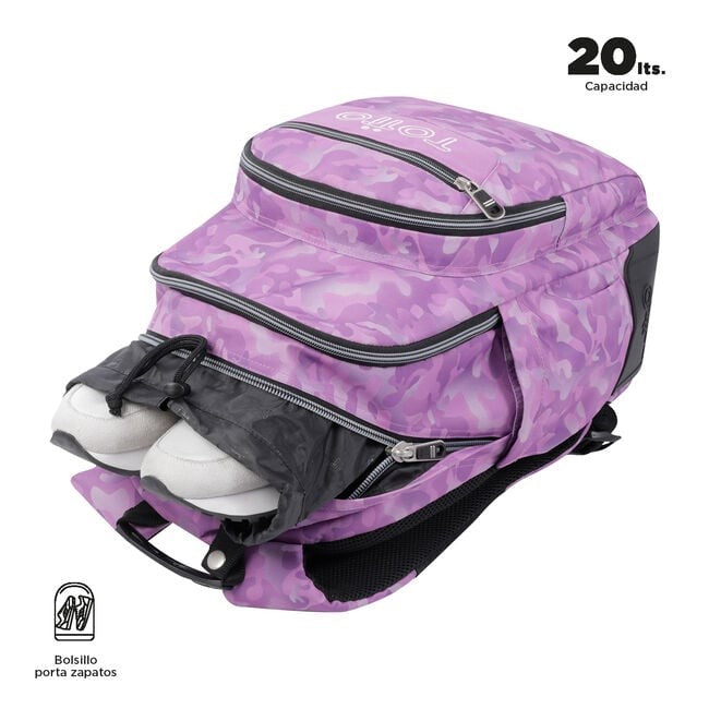 TOTTO Mochila escolar - Crayoles- 9I8- Camuflaje Rosa